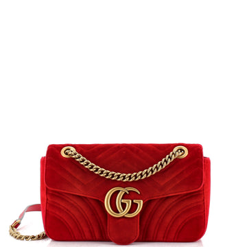 GG Marmont Flap Bag Matelasse Velvet Small