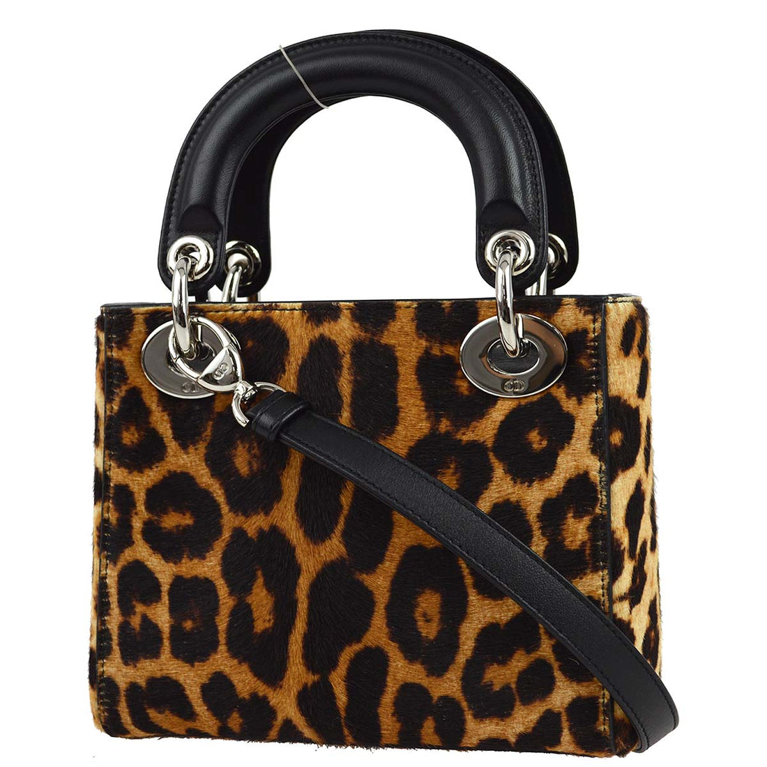 Christian Dior Brown Pony Hair Lady Dior Cannage 2way Shoulder Handbag