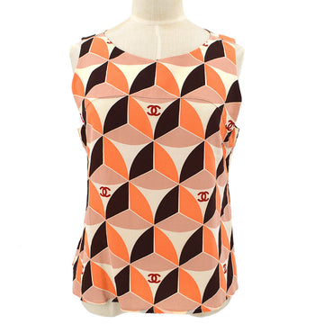 Chanel 2001 Fall CC geometric-print silk top #42