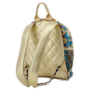 CHANEL CC Logo Graffiti Backpack Gold/MulticolorAS0867 Canvas Leather