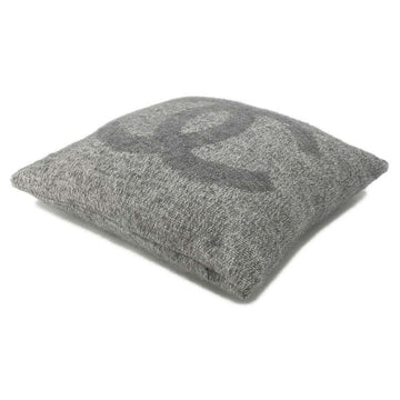 CHANEL CC Logo Cushion Gray Cashmere94% Silk6%