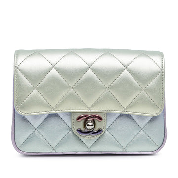 Chanel Iridescent Lambskin Wristlet Clutch Bag