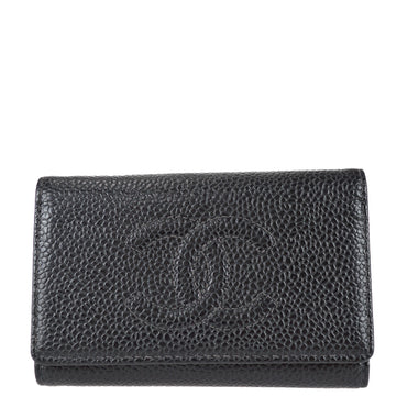 Chanel 2001-2003 Timeless Key Case Black Caviar Small Good