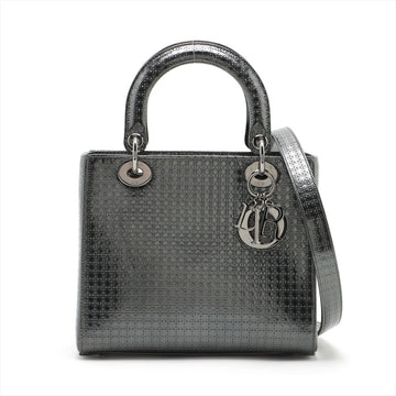 Christian Dior  Dior Lady Patent Leather 2WAY Handbag Gr