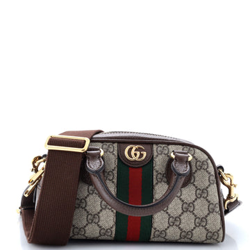 Ophidia Convertible Boston Top Handle Bag GG Coated Canvas Mini