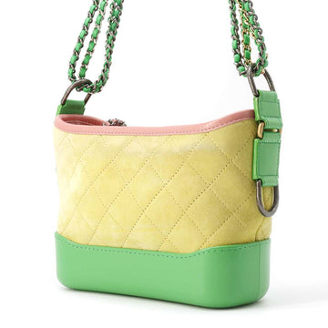 CHANEL Gabriel ChainShoulder Bag Yellow/Green/PinkA91810 Suede leather