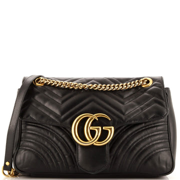 GG Marmont Flap Bag Matelasse Leather Large