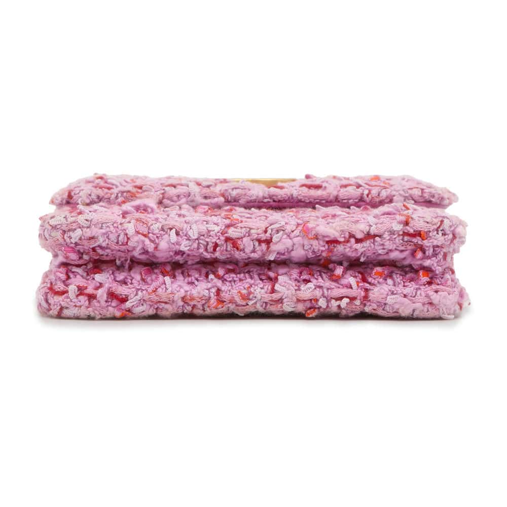 CHANEL Chain wallet Pink Tweed