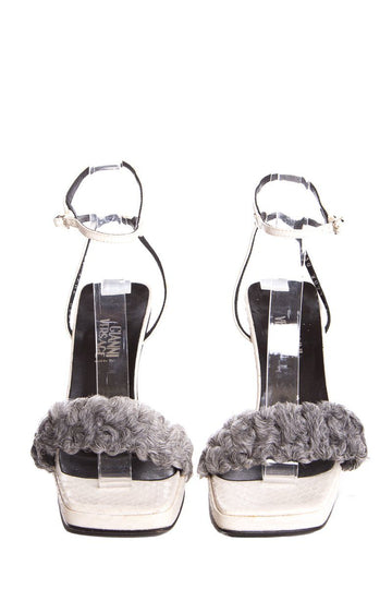 Versace White Leather Sandals SZ 36