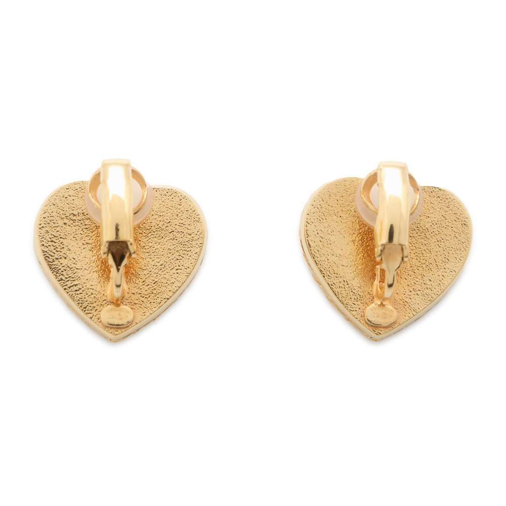 CHANEL Heart Earring Gold/BlueABD153 Metal