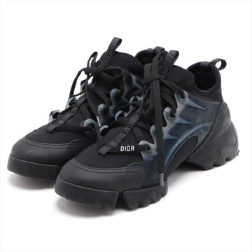 Christian Dior D-Connect Leather X Fabric Trainers 35 1/2  Black X Navy