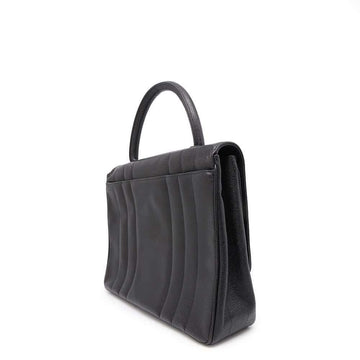 CHANEL Mademoiselle Handbag Black Caviar Leather