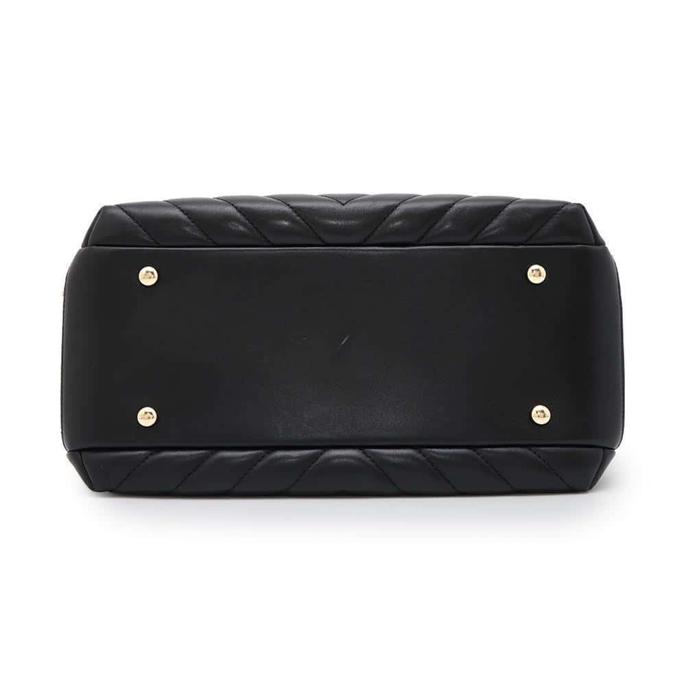 CHANEL Trendy Bowling Bag With Logo Black Lambskin