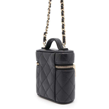 CHANEL Matelasse Small vanity case BlackAP2503 Caviar Leather
