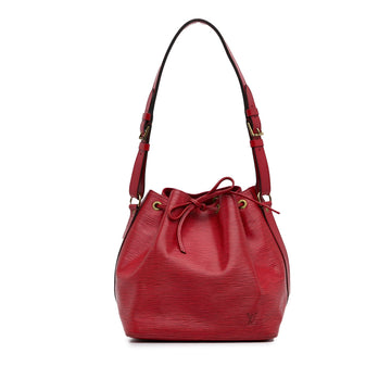Red Louis Vuitton Epi Petit Noe Bucket Bag