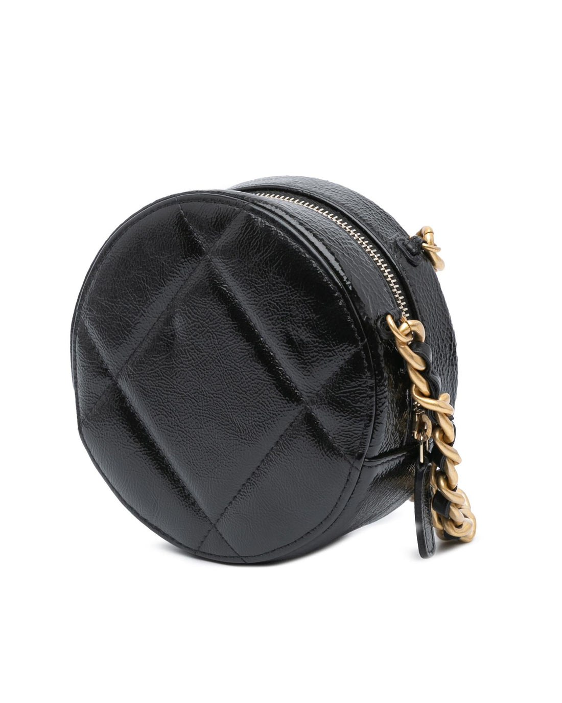 Quilted Calf Leather Clutch with Chain-Link Handle