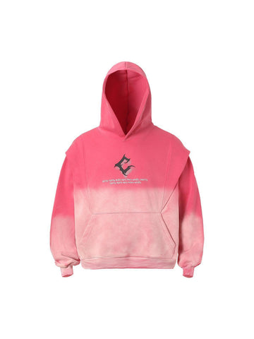 Makersluxe Cracked Letter Patchwork Hoodie