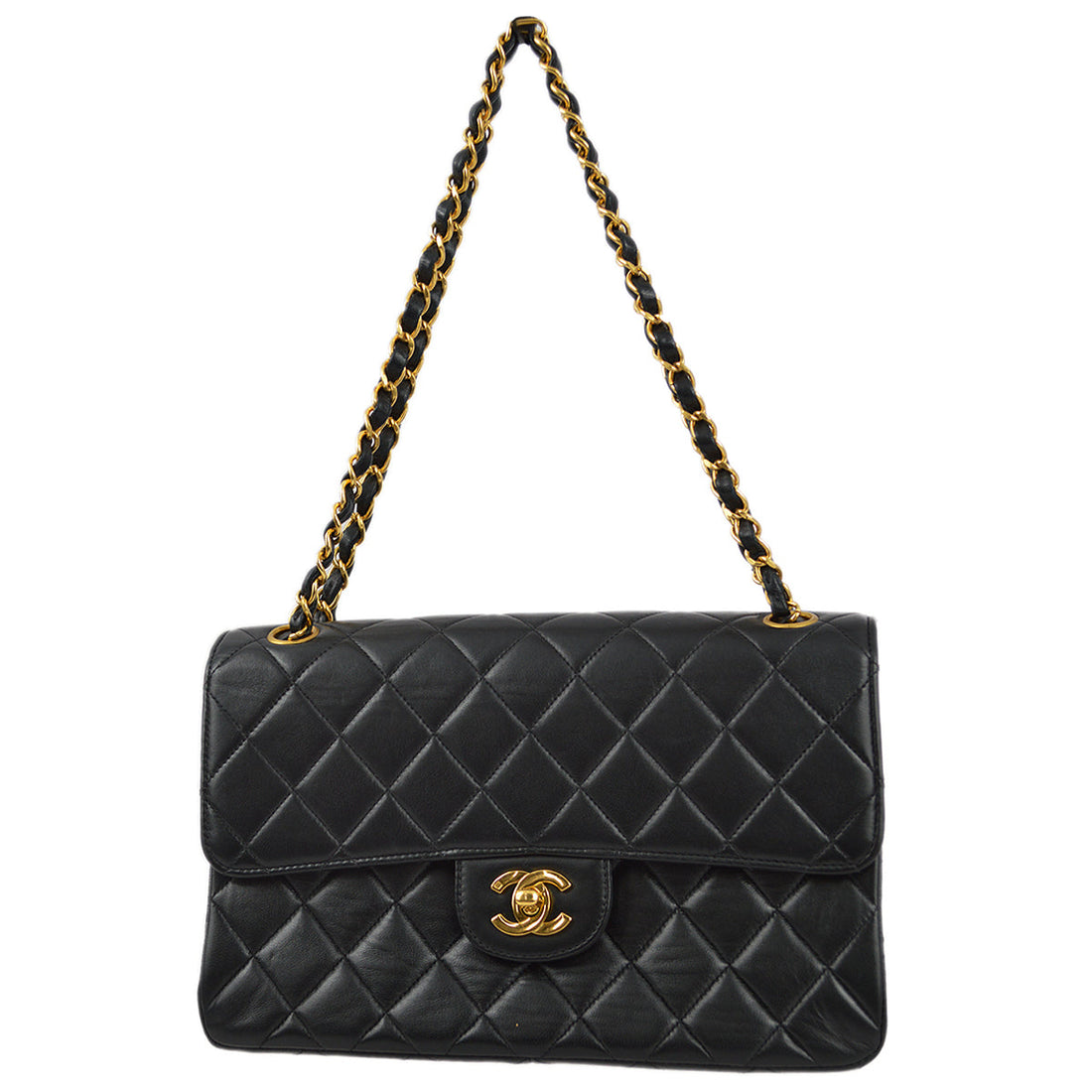 Chanel Black Lambskin Double Sided Classic Flap Shoulder Bag
