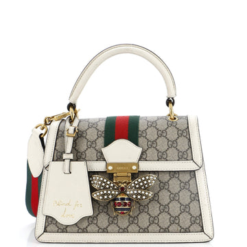 Queen Margaret Top Handle Bag GG Coated Canvas Small