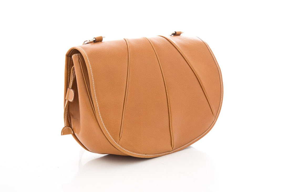 Salvatore Ferragamo Brown Leather Top Handle Flap Bag Handbag