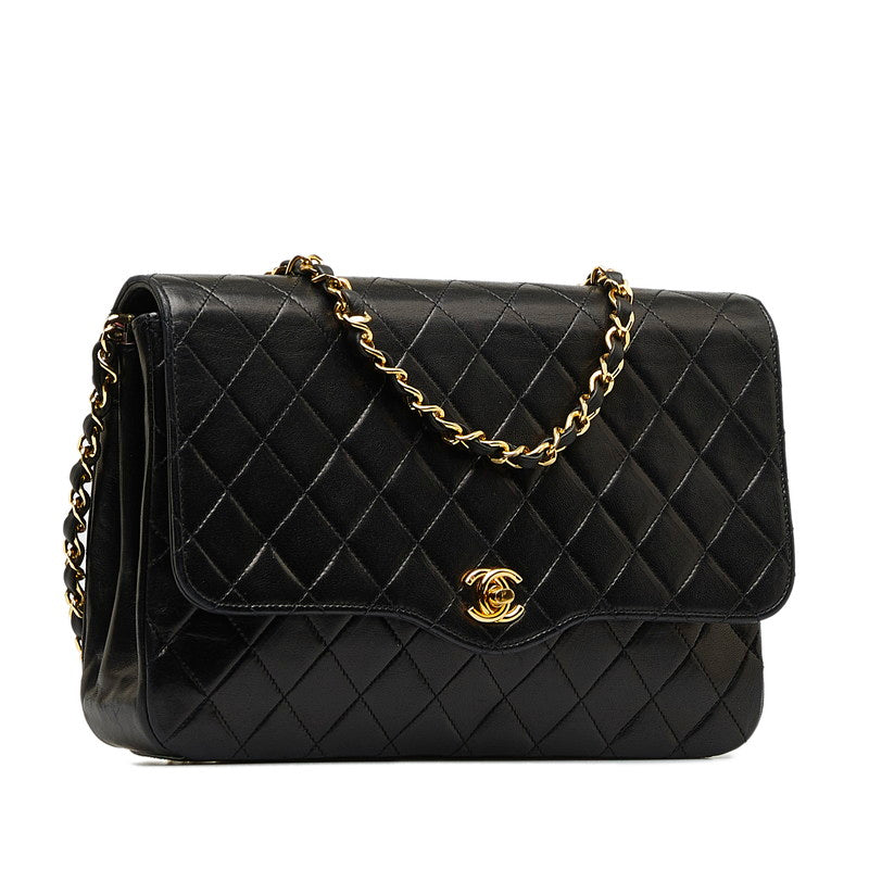 CHANEL Chanel Mattress Shoulder Bag  Black Gold