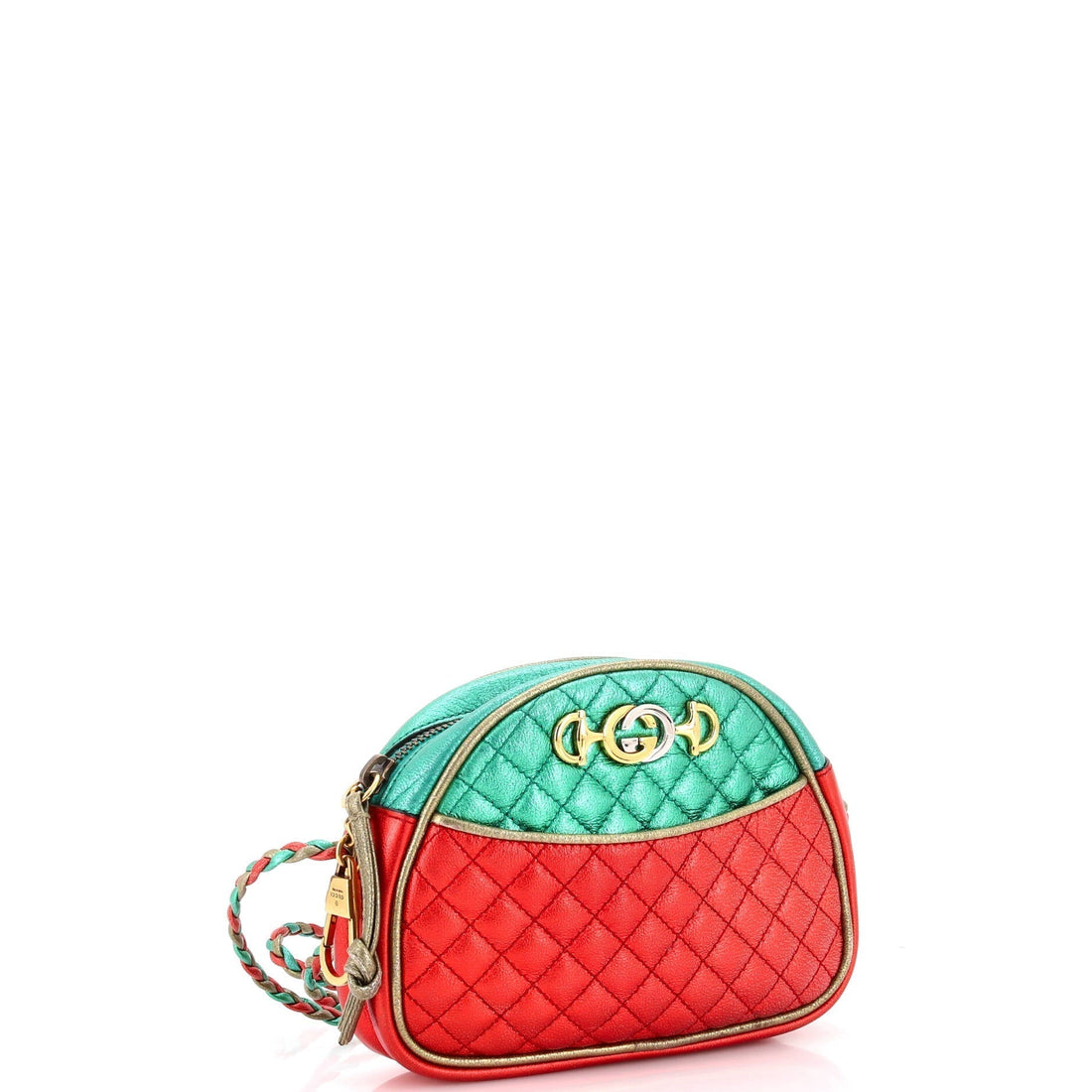 Trapuntata Camera Shoulder Bag Quilted Laminated Leather Mini