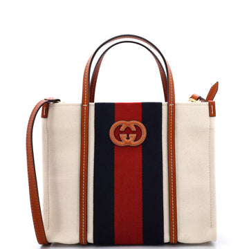 Interlocking G Web Tote Canvas Small