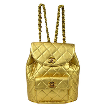 Chanel 1994 Gold Lambskin Duma Chain Backpack Large