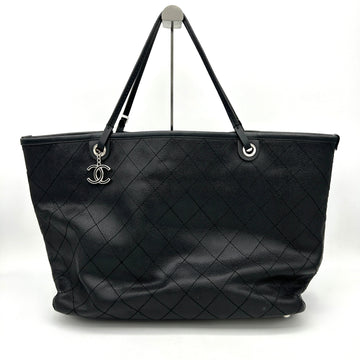 Chanel Grained Calfskin Large Shopping Fever Tote Black LA26298