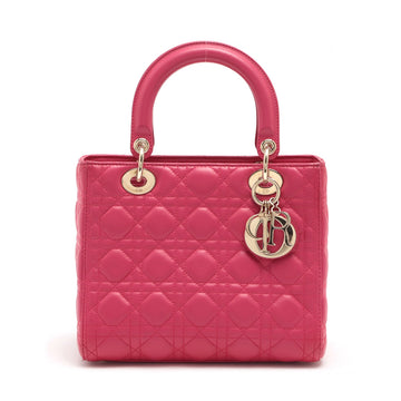 Christian Dior  Dior Lady Leather 2WAY Handbag Pink