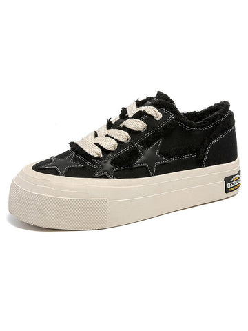 Makersluxe Star Patch Embroidered Canvas Shoes
