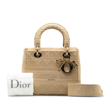 Christian Dior Mini Tote Handbag Canvas Beige Ladies