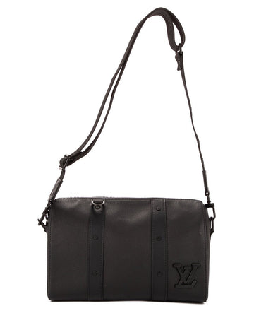 Louis Vuitton Black Black Aerogram Grained Calf Leather City keepall crossbody