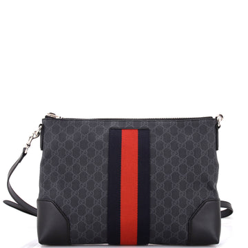 Web Zip Flat Messenger GG Coated Canvas Medium