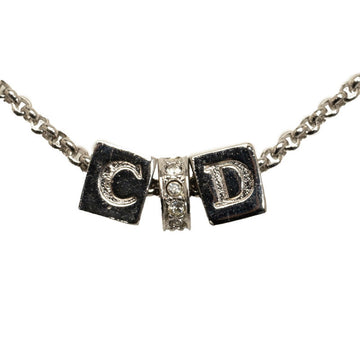 Dior CD logo necklace silver metal ladies Dior