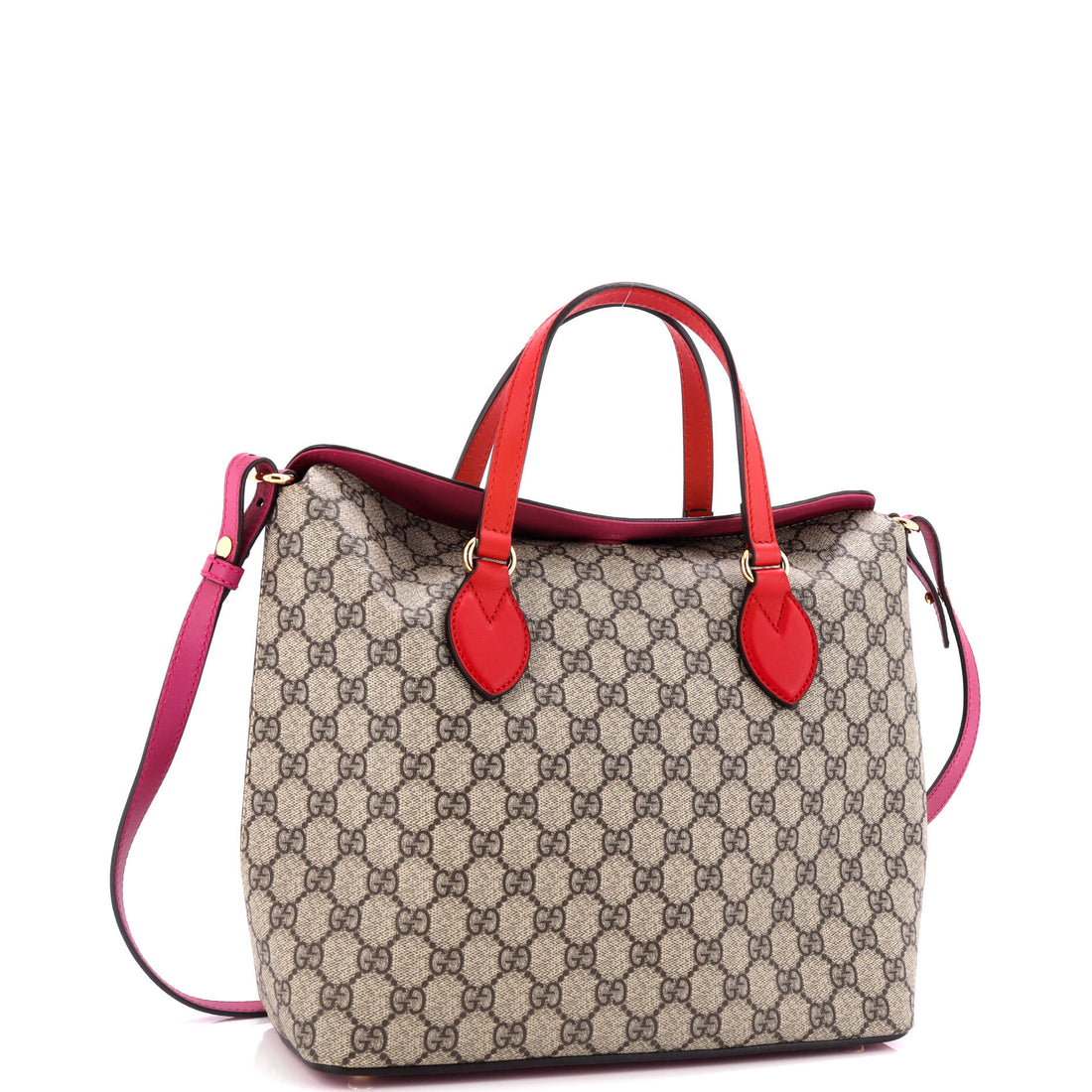 Signature Fold Over Tote GG Coated Canvas Medium