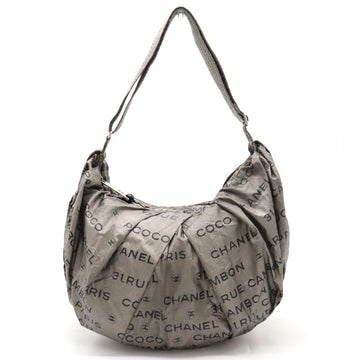Chanel Unlimited Shoulder Bag Sliding Nylon Silver Black Black Silver A46532