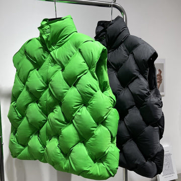 New Fashion Woven Pattern Warm Down Jacket Unisex