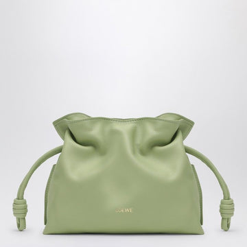 MINI LIGHT GREEN LEATHER FLAMENCO CLUTCH
