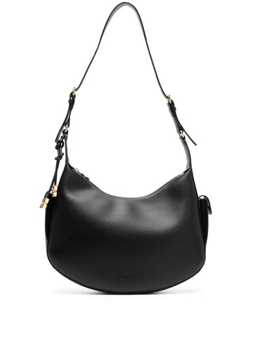 HALF MOON BAG L BLACK WITH GOLD DETAIL