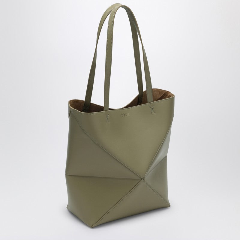 Loewe Puzzle Fold Tote Green Eucalyptus Bag Women