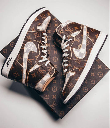 Custom Air Jordan 1 x LV x OFF-W Monogram