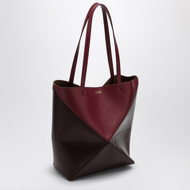 Loewe Puzzle Fold Tote Crimson/Dark Bordeaux Bag Women