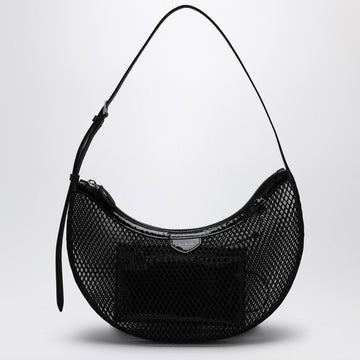 Alaia Black Mesh Demi Lune One Piece Bag Women