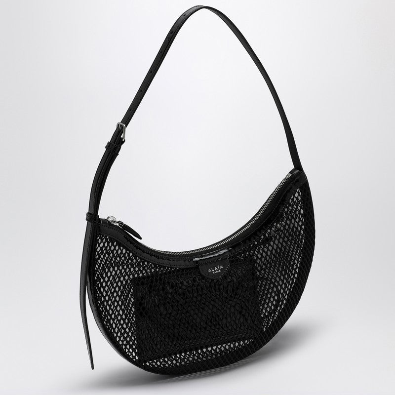 Alaia Black Mesh Demi Lune One Piece Bag Women