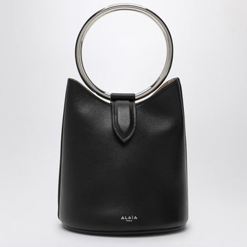 Alaia Mini Ring Bucket Black Leather Bag Women