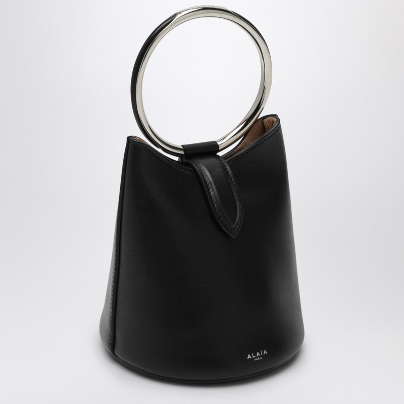 Alaia Mini Ring Bucket Black Leather Bag Women