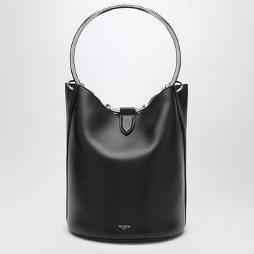 Alaia Large Ring Bucket Black Leather Bag Women