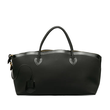 Black Louis Vuitton Cuir Obsession Lockit East-West Handbag