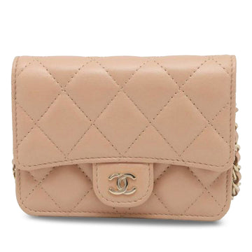 Chanel Clutch with Chain Lambskin Brown Gold